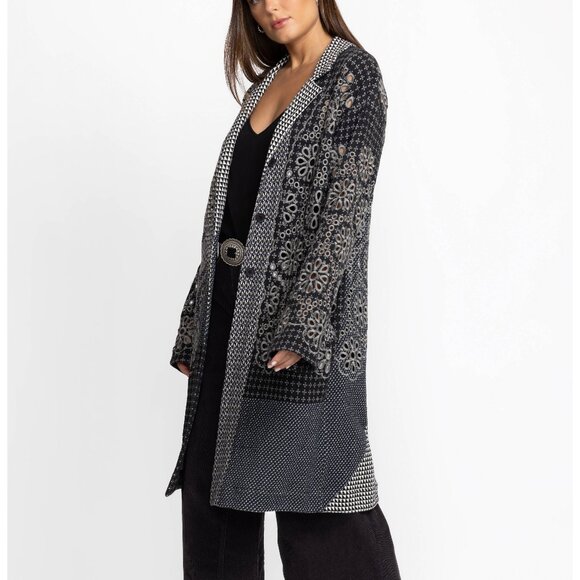 NWT Johnny Was Biya JWLA Workshop Neelu Mid Length Embroidered Jacket Knit - Picture 2 of 10
